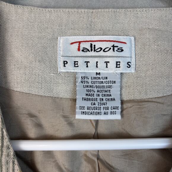 Vintage Talbots Petites Vest Women M Linen Cotton Floral Embroidered Cottagecore - Picture 3 of 10